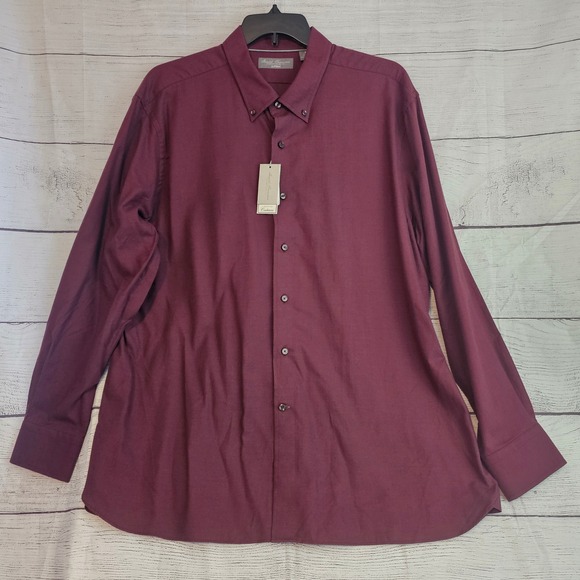 Daniel Cremieux Supima XXL Touch of Cashmere Wine Red L/S Button Shirt NWT L996 - Picture 2 of 7